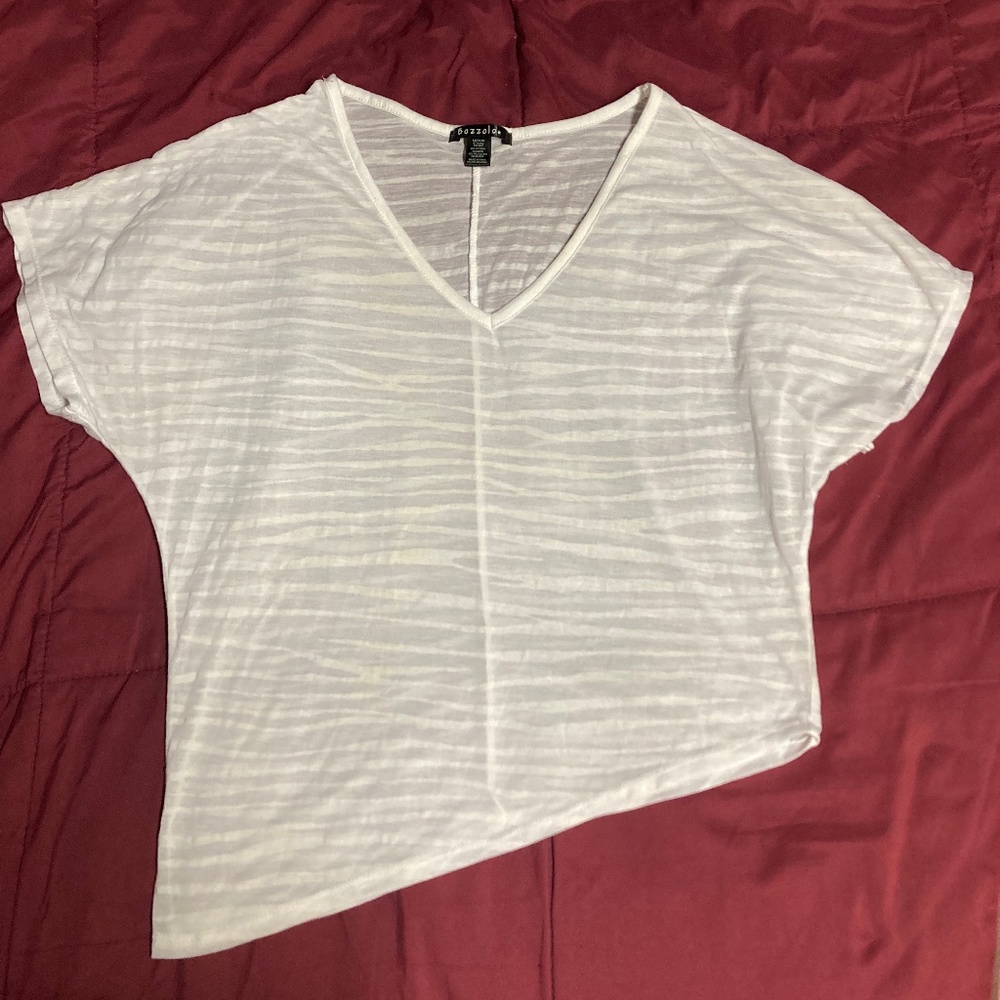 NWOT White Tiger Striped Loose-Fit T-Shirt
